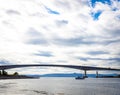 View of The Skye Bridge, a road bridge over Loch Alsh, Scotland, connecting the Isle of Skye to the island of Eilean BÃÂ n Royalty Free Stock Photo